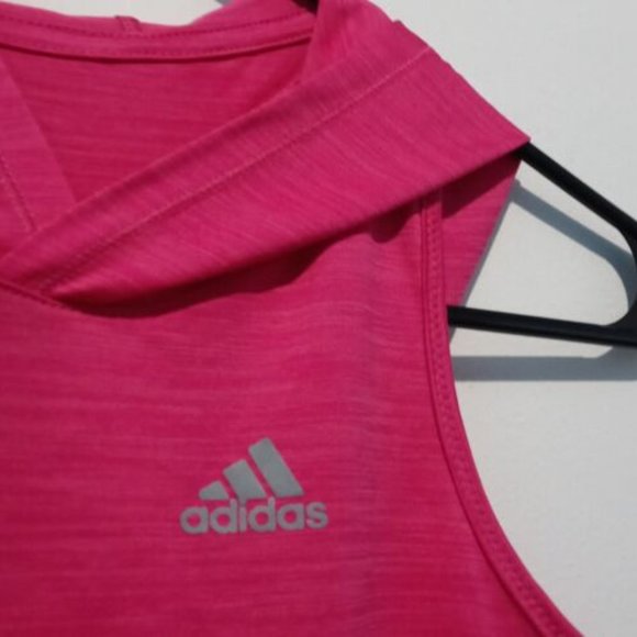 Adidas Girls' Hooded Tank Top Magenta Size Large (14) - Picture 3 of 4
